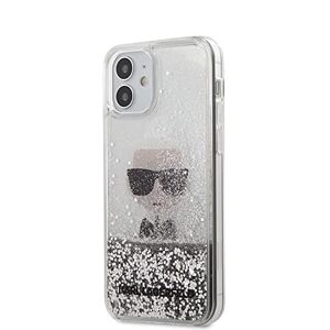KARL LAGERFELD KLHCP12SGLIKSL fodral för iPhone 12 5,4 tum silver ikonisk flytande glitter