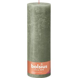 BOLSIUS Rustik blockljus XXL – grönt – set om 4 stycken – 30 x 10 cm – dekorativa hushållsljus – längd brinntid 200 timmar – luktfritt – naturligt växtvax – utan palmolja