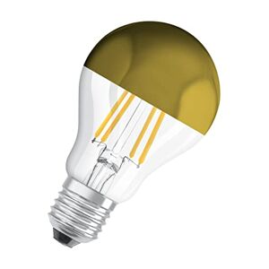 OSRAM Filament LED-lampa med E27-sockel, Varmt vitt (2700 K), Glödlampans form guldspeglad, 4W, Ersätter 37W glödlampa, 6 st.