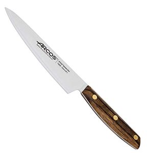 Arcos Serie Nordika – kökskniv   universalkniv – rostfritt stål NITRUM – blad 160 mm – Ovengkol trähandtag 100% naturlig FSC – 100% återvunnen förpackning, brun