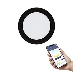 Eglo connect.z Smart Home LED-badrumsstrålkastare Fueva-Z, platt spotlight för tak, Ø 16,5 cm, ZigBee, app- och röststyrning, varm – kallvit, dimbar,