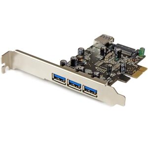 StarTech.com 4-port PCI Express USB 3.0-kort, 4-vägs PCIe USB 3.0-gränssnittskort, 3 extern och 1 intern anslutning