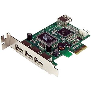 StarTech.com 4-port USB 2.0 High Speed PCI Express Low Profile gränssnittskort – 1 x USB 2.0 intern (uttag) 3 x USB externt (uttag)