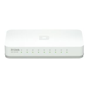 D-Link GO-SW-8E Ethernet Easy Desktop Switch (8 portar med 10/100 Mbit/s, automatisk MDI/MDIX-detektering) vit