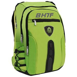 BK7FG KeepOut BK7F ryggsäck konstläder, nylon svart, grön – ryggsäckar (konstläder, nylon, svart, grön, enfärgad, unisex, 39,6 cm (15,6 tum), framficka, sidoficka)
