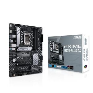 Asus 4389278 Prime H670-Plus D4 spelmoderkortsbas Intel LGA 1700 (Intel H670, ATX, DDR4-minne, PCIe 4.0, 3x M.2, Thunderbolt 4, Aura Sync)