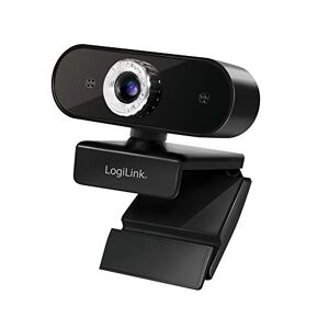 LogiLink UA0371 Pro Full HD USB-webbkamera med mikrofon för skarpa videosamtal via Skype/Google Meet/FaceTime/FB meddelande/etc.