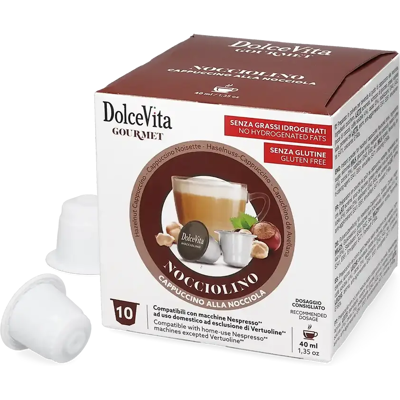 Nespresso Dolce Vita Nocciolino - Hasselnöt Cappuccino - 10 kapslar till Nespresso Dolce Vita Nocciolino - Hasselnöt Cappuccino - 10 kapslar till