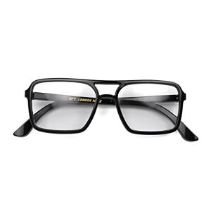 LM-SPY-GK-2.5 LONDON MOLE Glasögon   Spy läsglasögon   Rektangulära glasögon   Coola läsare   Designerglasögon   Läsglasögon för män/kvinnor   Unisex   Fjädergångjärn   Blank svart   förstoring +2,5