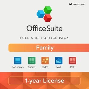 Microsoft OfficeSuite Family Compatible with Microsoft® Office Word® Excel® & PowerPoint® and Adobe® PDF 1 Year License for 1 Windows & 2 Mobile Devices / 6 Users