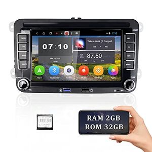 [2G + 32G] CAMECHO Android 10.0 Car Radio with Navigation for VW Golf 5 Golf 6 Skoda Seat, Radio 2 Din   7 Inch Screen Touch Screen Bluetooth Support WLAN FM RDS MirrorLink