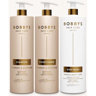 Bobbys Hydrate & Moisture Schampo Och Balsam + Body Wash 1000 Ml Bobbys Hydrate & Moisture Schampo Och Balsam + Body Wash 1000 Ml