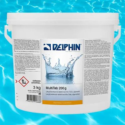Kuben Poolpuck Delphin Multitab 200g, 3 Kg Kuben Poolpuck Delphin Multitab 200g, 3 Kg