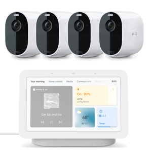 Arlo, Google Nest Arlo Pro 4 Spotlight Camera 4-pack + Google Nest Hub