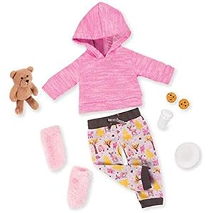 Our Generation BD30327Z Deluxe pyjamas & plysch björn outfit docktillbehör, rosa
