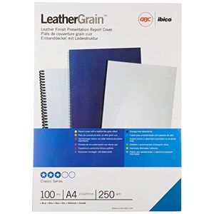 GBC LeatherGrain omslagsmaterial, A4, 100 stycken, blå
