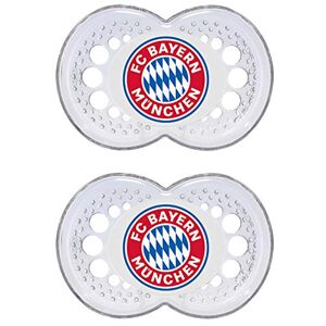 MAM Football Schnuller i 2-pack, original schnuller i fan design från FC Bayern München, tandvänlig babyschnuller av  SkinSoft silikon, 6–16 månader