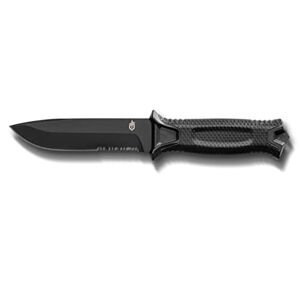 Gerber stark arm tandad kniv med fast blad – svart, 12 cm