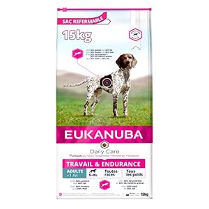 Eukanuba Daily Care Working & Endurance torrfoder för hundar med högt energibehov (brukshundar, dräktiga och digivande tikar), hundfoder med högt protein- och fettinnehåll, 15 kg