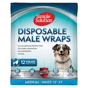 Simple Solution Engångshundblöjor för hanhundar   Hanlinpackningar med superabsorberande läckagesäker passform   Exciterbar urinering, inkontinens eller manlig märkning