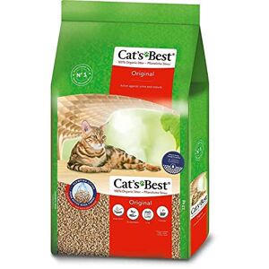Cat's Best Original kattströ, 100% vegetabiliska katter klumpströ med maximal sugkraft – bekämpar lukter naturligt aktivt, 17,2 kg/40 l