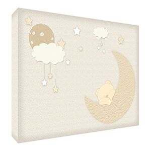 ART BEARMOON-A6BLK-01ES Baby souvenir dekorativt block, design"Sovande björn", 10,5 x 15 x 2 cm, beige