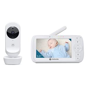 Motorola Nursery VM35 Video-Babyphone Weiß 5-Zoll-Elterneinheit Infrarot Digitaler Zoom Talk-back-Funktion