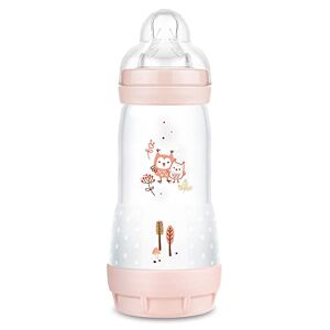 MAM Colours of Nature Collection A153 flaska, matt yta, patenterad anti-kolik flaska, silikonspenen för spädbarn från 4 månader, rosa, 320 ml, 1 st (1 st.)