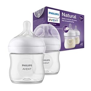 Philips Avent Natural Response-nappflaska – 2 nappflaskor på 125 ml för nyfödda och äldre, BPA-fri, 0+ månader (modell SCY900/02)