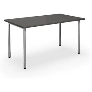 Bord DUO-C, rak skiva, LxB 1400x800 mm, mörkgrå/silver