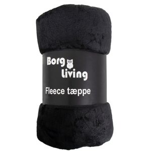 Borg Living Fleecefilt - Svart - 150x200 cm - Mjuk och härlig filt -