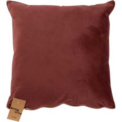 Borg Living Prydnadskudde - 45x45 cm - Enfärgad vinröd - Velour - Borg Living Prydnadskudde - 45x45 cm - Enfärgad vinröd - Velour -