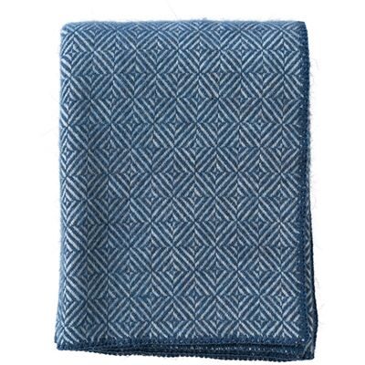 Klippan Ullpläd - 130x180 cm - Alpakaull/lammull - Diamonds Sea Blue Klippan Ullpläd - 130x180 cm - Alpakaull/lammull - Diamonds Sea Blue