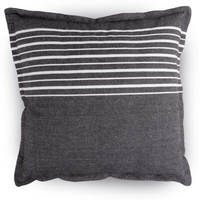 Nordstrand Home Prydnadskudde 45x45 cm - 100% bomull - Antracitgrå med vita ränder Nordstrand Home Prydnadskudde 45x45 cm - 100% bomull - Antracitgrå med vita ränder