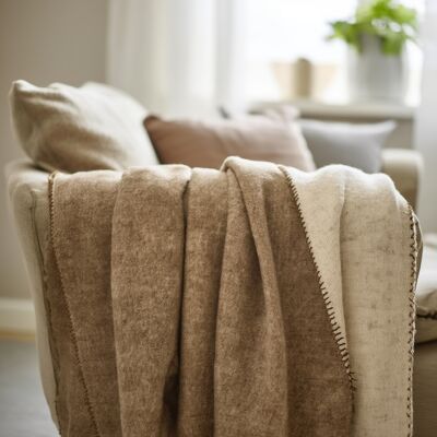Nordstrand Home Exklusiv ullpläd - 100% ull - 140x200 cm - Extra kraftig kvalitet - Oslo Natur Nordstrand Home Exklusiv ullpläd - 100% ull - 140x200 cm - Extra kraftig kvalitet - Oslo Natur