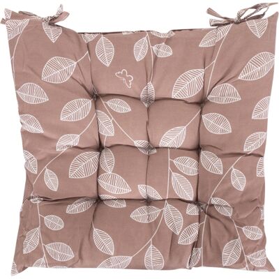 Borg Living Stolsdyna - 35x35x6 cm - Brun trädgårdsdyna med vita blad Borg Living Stolsdyna - 35x35x6 cm - Brun trädgårdsdyna med vita blad