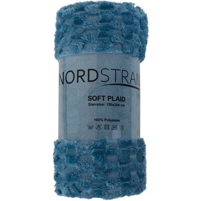 Nordstrand Home Fleecefilt - våfflad struktur - 150x200 cm - Mjuk blå filt med - Nordstrand Home Fleecefilt - våfflad struktur - 150x200 cm - Mjuk blå filt med -