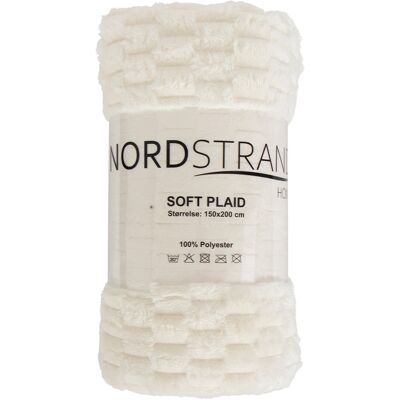 Nordstrand Home Fleecefilt - våffelstruktur - 150x200 cm - Mjuk vit soffilt - Nordstrand Home Fleecefilt - våffelstruktur - 150x200 cm - Mjuk vit soffilt -