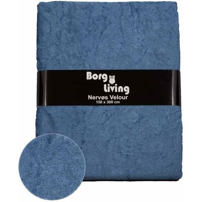 Borg Living Bordsduk i velour - Ljusblå - 9 meter - Krossad velour - Förpackning om 9 meter Borg Living Bordsduk i velour - Ljusblå - 9 meter - Krossad velour - Förpackning om 9 meter