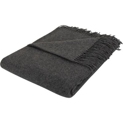 By Borg Ullpläd - 40 % Cashmere - 130x200 cm - Enfärgad mörkgrå ullpläd - By Borg Ullpläd - 40 % Cashmere - 130x200 cm - Enfärgad mörkgrå ullpläd -