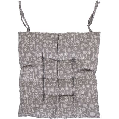 Borg Living Stolsdyna - 35x35x6 cm - Grå trädgårdsdyna med vita blommor Borg Living Stolsdyna - 35x35x6 cm - Grå trädgårdsdyna med vita blommor