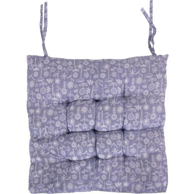 Borg Living Stolsdyna - 35x35x6 cm - Lila trädgårdsdyna med vita blommor Borg Living Stolsdyna - 35x35x6 cm - Lila trädgårdsdyna med vita blommor