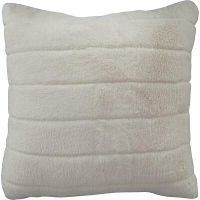 Nordstrand Home Prydnadskudde - 45x45 cm - Vit - Fuskpäls soffkudde med ränder - Nordstrand Home Prydnadskudde - 45x45 cm - Vit - Fuskpäls soffkudde med ränder -