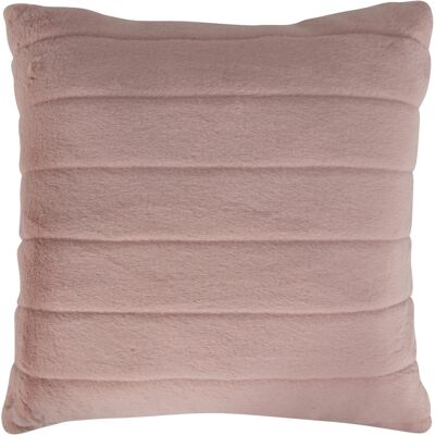 Nordstrand Home prydnadskudde - 45x45 cm - ljusrosa - fuskpäls soffkudde med ränder - Nordstrand Home prydnadskudde - 45x45 cm - ljusrosa - fuskpäls soffkudde med ränder -