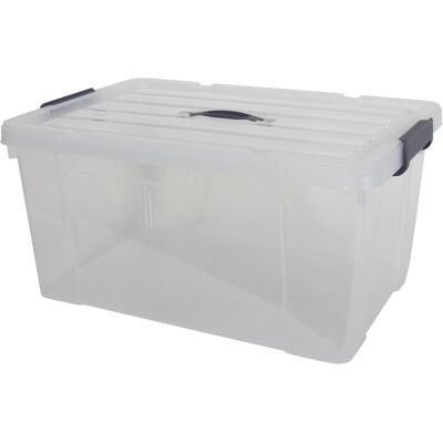 HOME-TEX 8 stycken förvaringslådor - 70 liter - Praktiskt förvaringsset med tättslutande lock - Genomskinliga plastlådor HOME-TEX 8 stycken förvaringslådor - 70 liter - Praktiskt förvaringsset med tättslutande lock - Genomskinliga plastlådor
