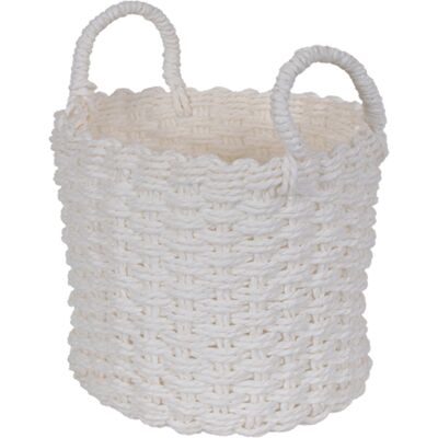 HOME-TEX Förvaringskorg - 20x20 cm - Vit flätad korg av papper - Praktisk och dekorativ HOME-TEX Förvaringskorg - 20x20 cm - Vit flätad korg av papper - Praktisk och dekorativ