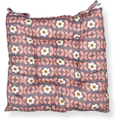 Borg Living Stoldyna - 35x35x6 cm - Grå trädgårdsdyna med rosa och vita blommor - Mjuk komfortdyna Borg Living Stoldyna - 35x35x6 cm - Grå trädgårdsdyna med rosa och vita blommor - Mjuk komfortdyna
