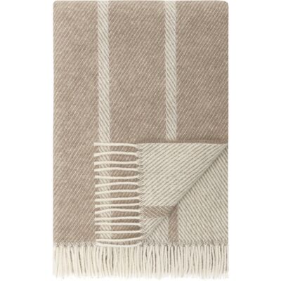 Uldtäck 120x180 cm - Beige pläd med ränder - 100% ny ren ull - Istinden Høie of Scandinavia ulltäcke Uldtäck 120x180 cm - Beige pläd med ränder - 100% ny ren ull - Istinden Høie of Scandinavia ulltäcke