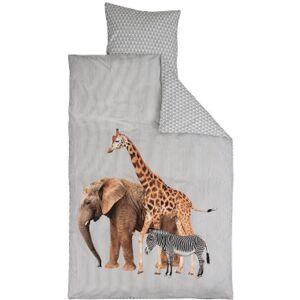 Borg Living Giraff Elefant Zebra 2-i-1 Barnsängkläder - Bomull Borg Living Giraff Elefant Zebra 2-i-1 Barnsängkläder - Bomull