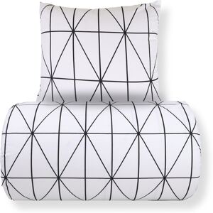 Nordstrand Home Sängkläder 140x200 cm - 100% bomull - Vitt med svarta harlekinmönster Nordstrand Home Sängkläder 140x200 cm - 100% bomull - Vitt med svarta harlekinmönster